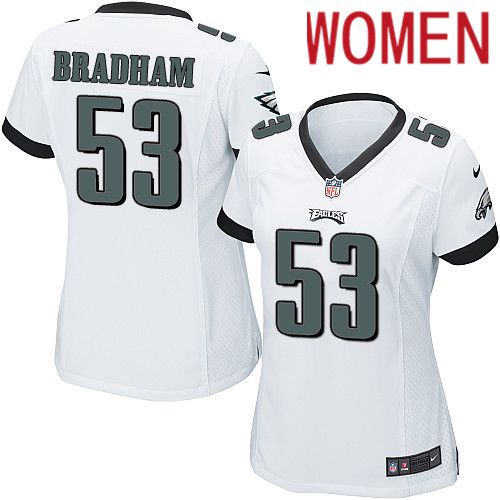 Women Philadelphia Eagles #53 Nigel Bradham Nike White Game NFL Jersey